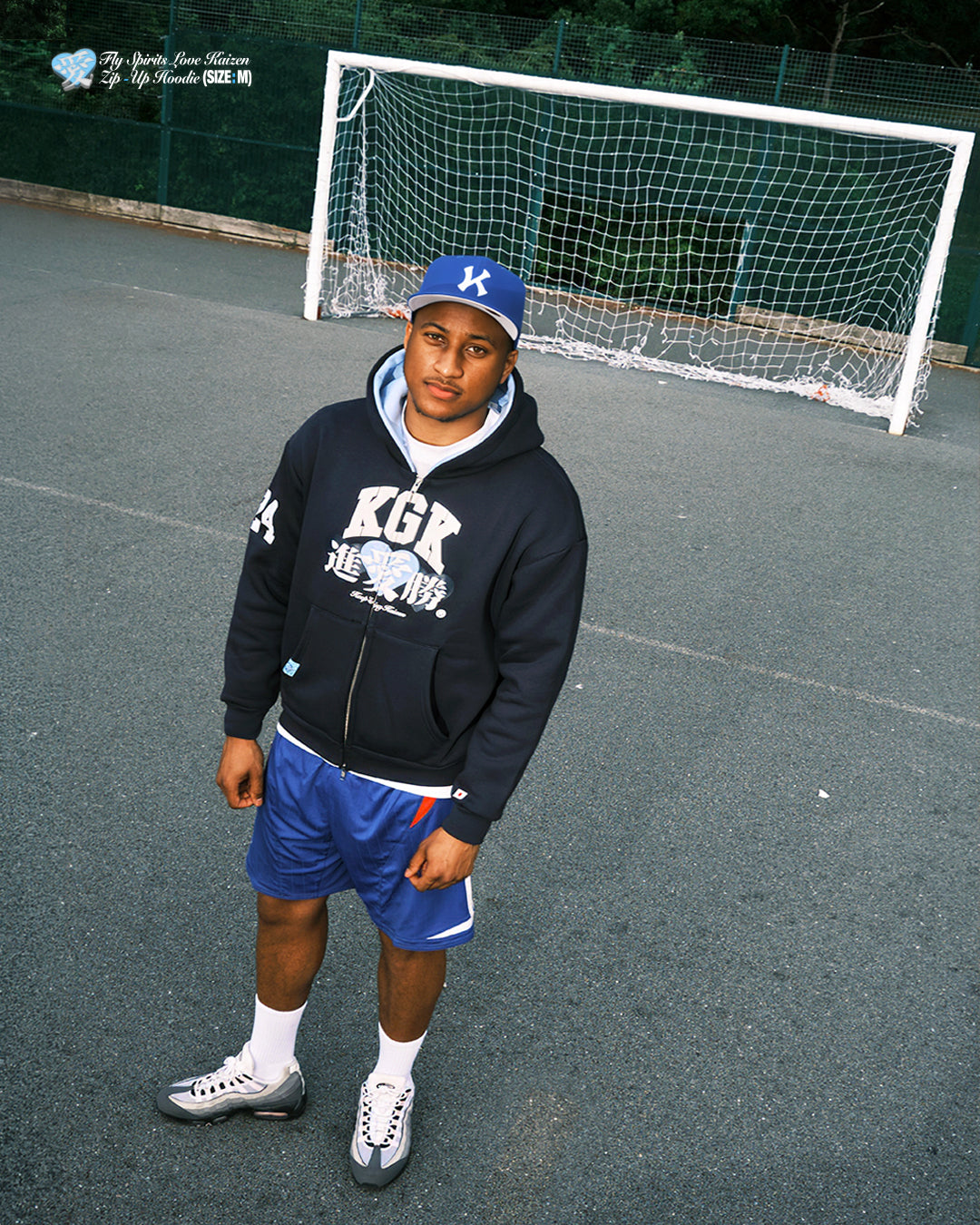 KGK 'Fly Spirits Love Kaizen' Hoodie - In Navy Blue