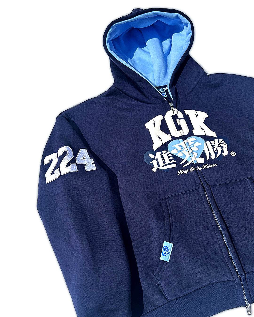 KGK 'Fly Spirits Love Kaizen' Hoodie - In Navy Blue