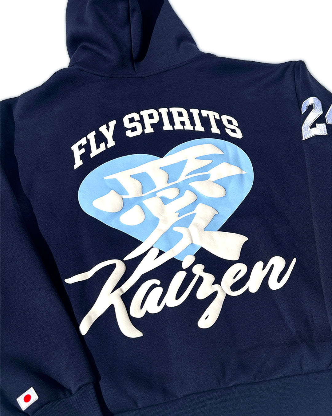 KGK 'Fly Spirits Love Kaizen' Hoodie - In Navy Blue