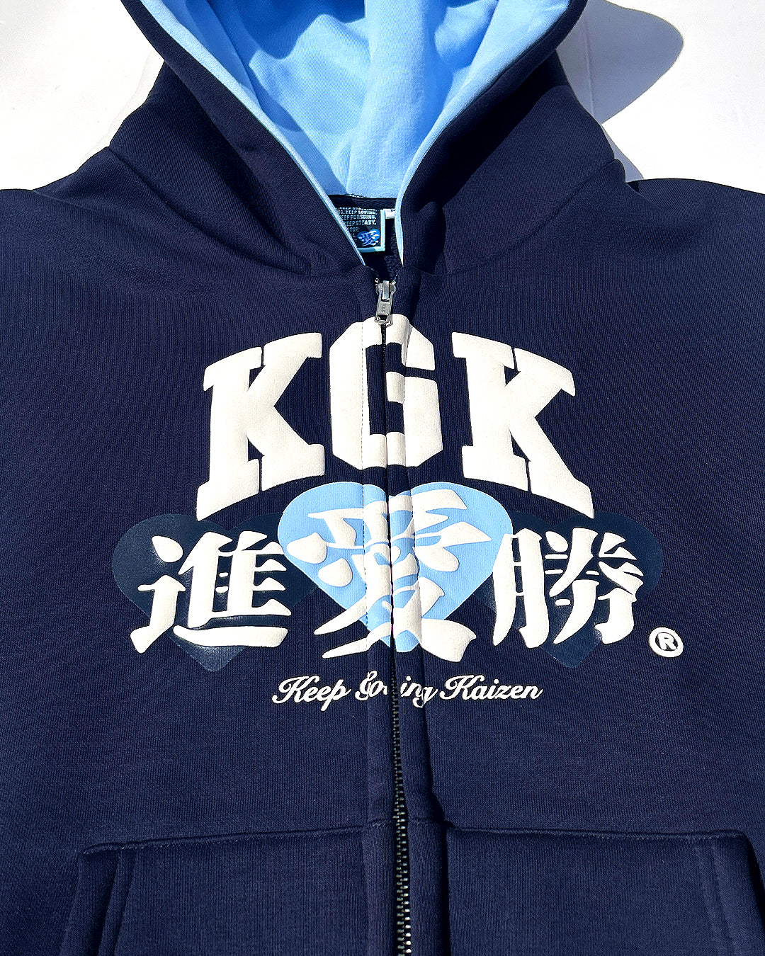 KGK 'Fly Spirits Love Kaizen' Hoodie - In Navy Blue