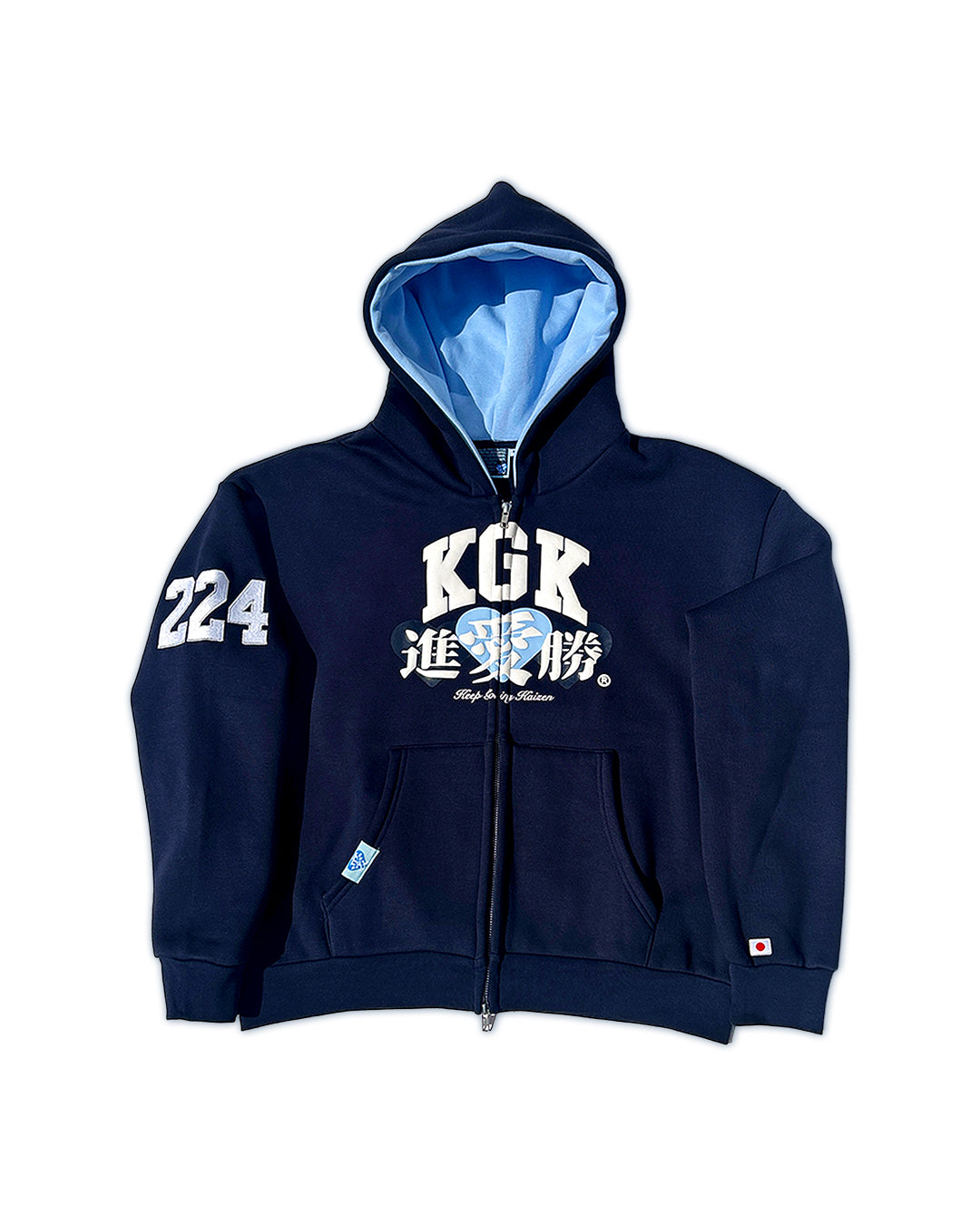 KGK 'Fly Spirits Love Kaizen' Hoodie - In Navy Blue